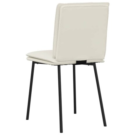 Eetkamerstoelen 2 st fluweel crèmekleurig 6
