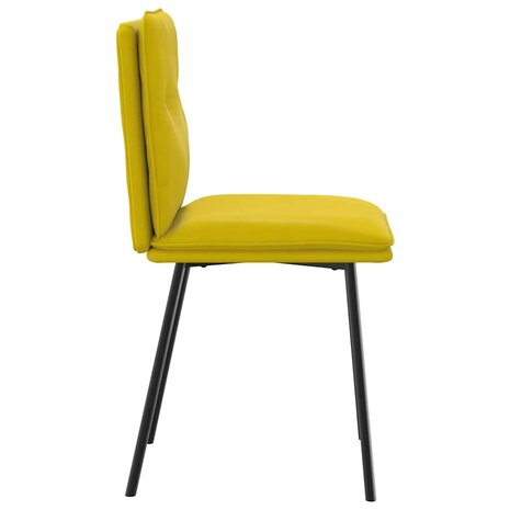 Eetkamerstoelen 2 st fluweel geel 5
