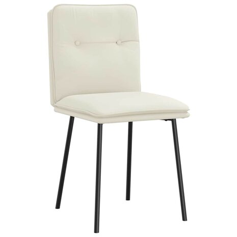Eetkamerstoelen 2 st fluweel crèmekleurig 3
