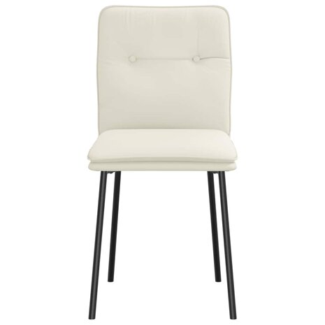 Eetkamerstoelen 2 st fluweel crèmekleurig 4