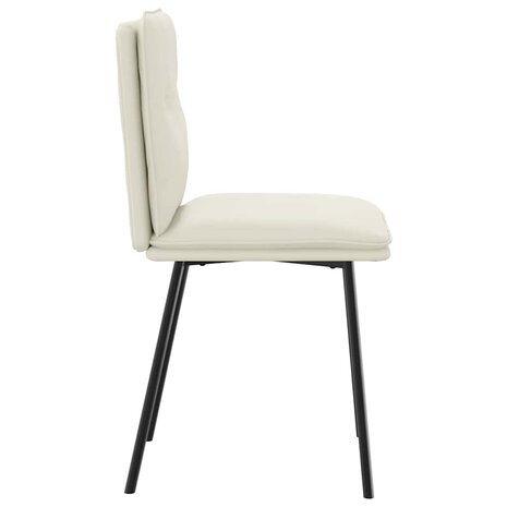 Eetkamerstoelen 2 st fluweel crèmekleurig 5