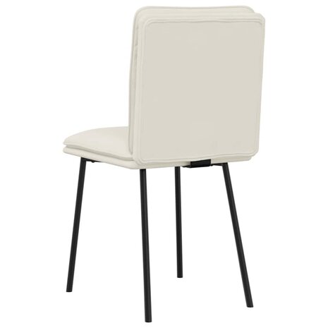 Eetkamerstoelen 2 st fluweel crèmekleurig 6