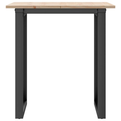 Eettafel O-frame 70x70x75 cm massief grenenhout en gietijzer 4