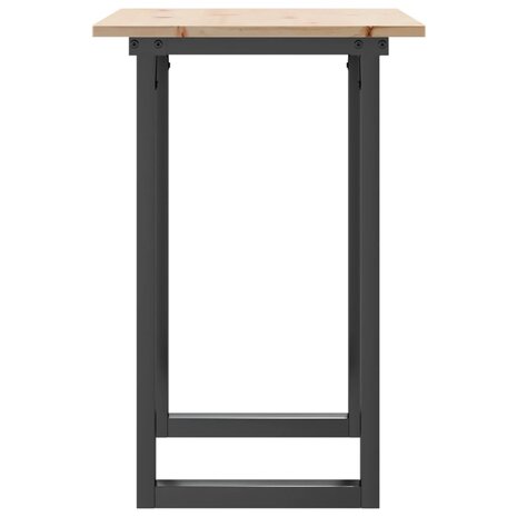 Eettafel O-frame 80x50x75 cm massief grenenhout en gietijzer 5