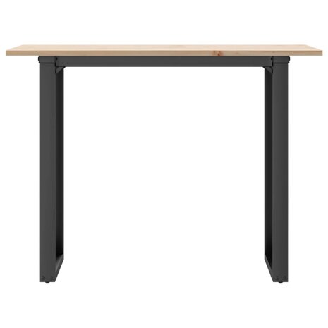 Eettafel O-frame 100x50x75 cm massief grenenhout en gietijzer 4