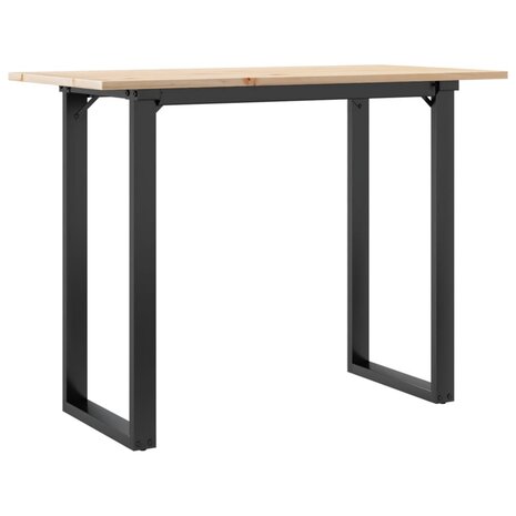 Eettafel O-frame 100x50x75 cm massief grenenhout en gietijzer 6