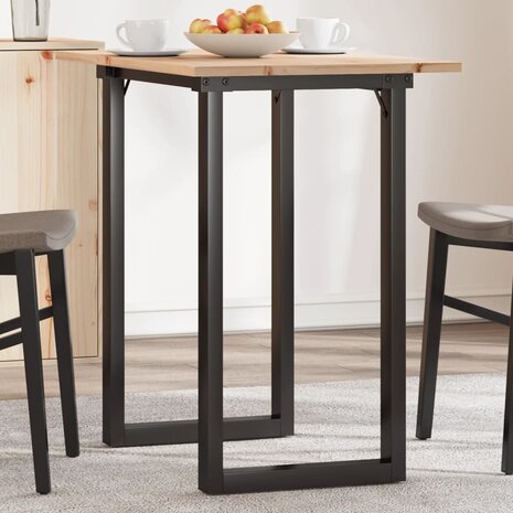 Eettafel O-frame 80x50x75,5 cm massief grenenhout en gietijzer 1