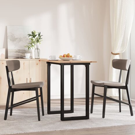 Eettafel O-frame 80x50x75,5 cm massief grenenhout en gietijzer 3