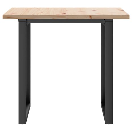 Eettafel O-frame 90x90x75,5 cm massief grenenhout en gietijzer 4