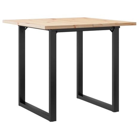 Eettafel O-frame 90x90x75,5 cm massief grenenhout en gietijzer 6