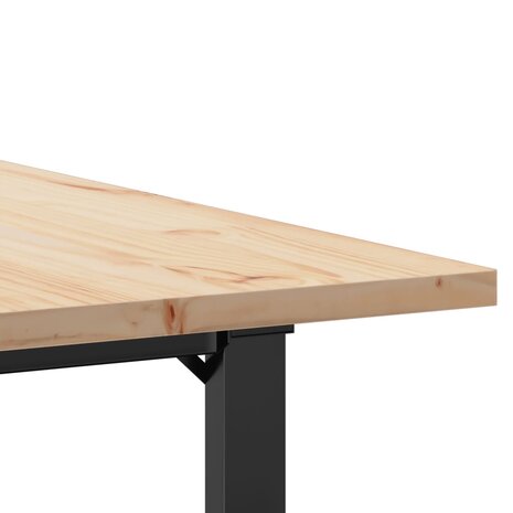 Eettafel O-frame 90x90x75,5 cm massief grenenhout en gietijzer 7