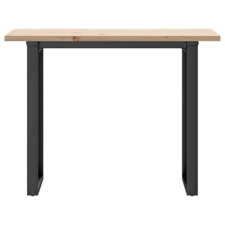 Eettafel O-frame 100x50x75,5 cm massief grenenhout en gietijzer 4