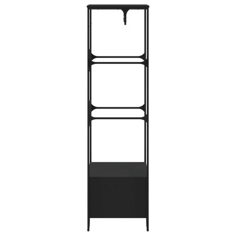 Kledingkast 90x50x180 cm bewerkt hout zwart 5