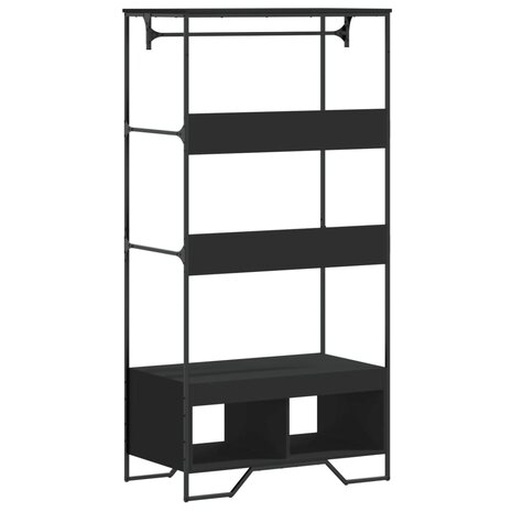 Kledingkast 90x50x180 cm bewerkt hout zwart 6