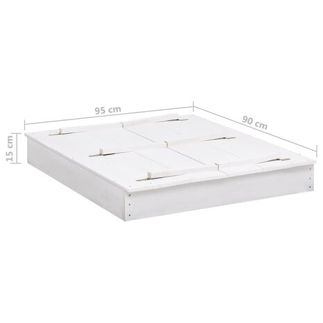Zandbak 95x90x15 cm vurenhout wit 8