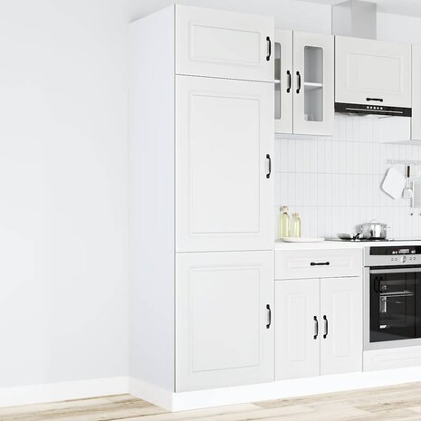 Keukenkast Kalmar bewerkt hout wit 1