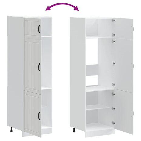 Keukenkast Lucca bewerkt hout wit 7
