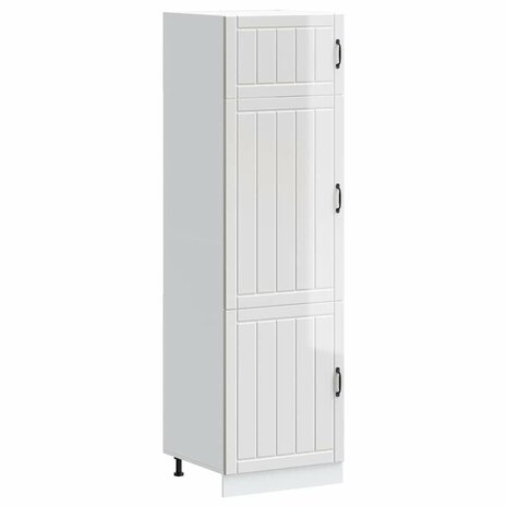 Keukenkast Lucca bewerkt hout hoogglans wit 1