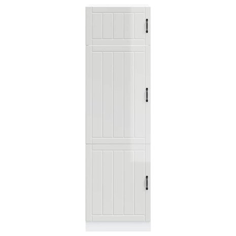 Keukenkast Lucca bewerkt hout hoogglans wit 3