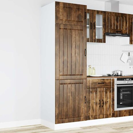 Keukenkast Lucca bewerkt hout gerookt eikenkleurig 2