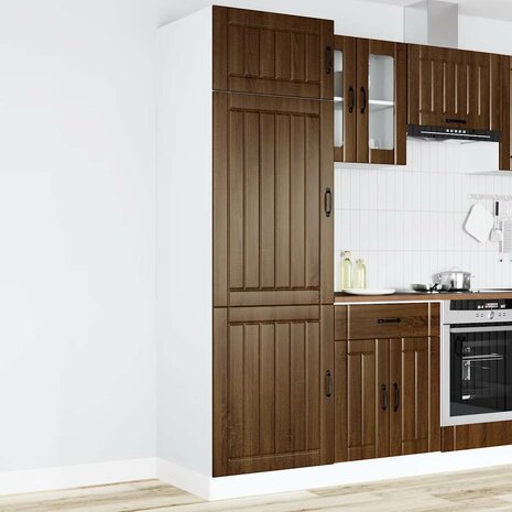 Keukenkast Lucca bewerkt hout bruin eikenkleur 2