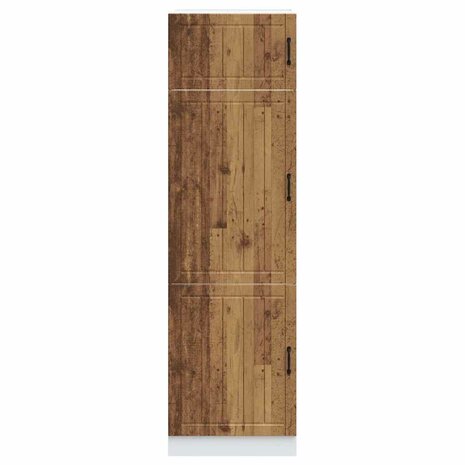 Keukenkast Lucca bewerkt hout oud houtkleurig 3