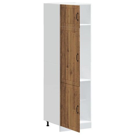 Keukenkast Lucca bewerkt hout oud houtkleurig 4