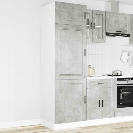 Keukenkast Porto bewerkt hout betongrijs 1