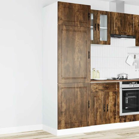 Keukenkast Porto bewerkt hout gerookt eikenkleurig 1