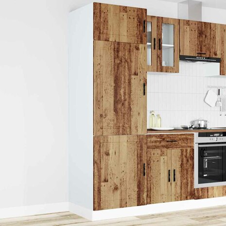 Keukenkast Porto bewerkt hout oud houtkleurig 1