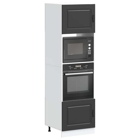 Ovenkasten 2 st Lucca bewerkt hout zwart 1