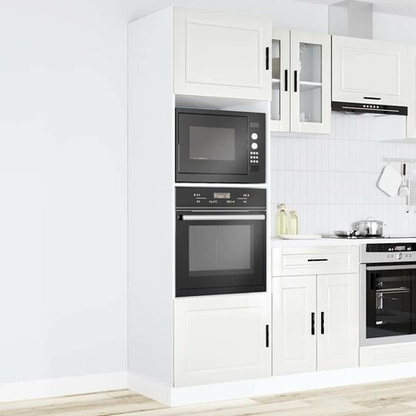 Ovenkasten 2 st Porto bewerkt hout glanzend wit 3