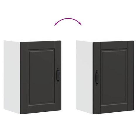 Keukenwandkast Porto bewerkt hout zwart 9