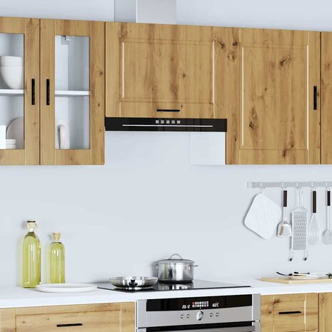 Keukenwandkast Porto bewerkt hout artisanaal eikenkleur 4