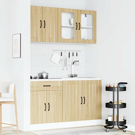 4-delige Keukenkastenset Kalmar bewerkt hout sonoma eikenkleur 3