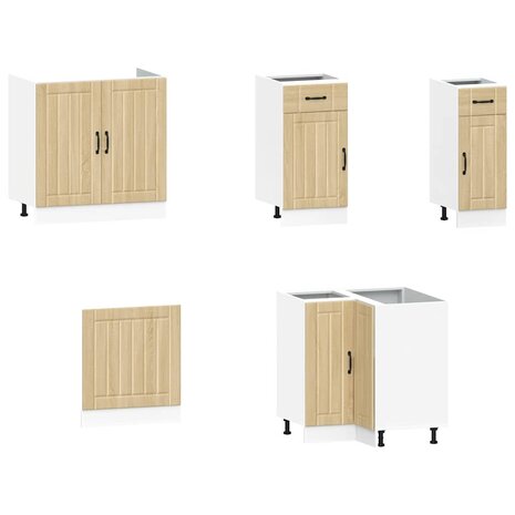 11-delige Keukenkastenset Kalmar bewerkt hout sonoma eikenkleur 4