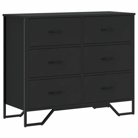 Ladekast 91x35,5x74,5 cm bewerkt hout zwart 2