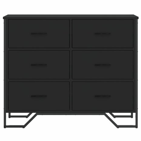 Ladekast 91x35,5x74,5 cm bewerkt hout zwart 4