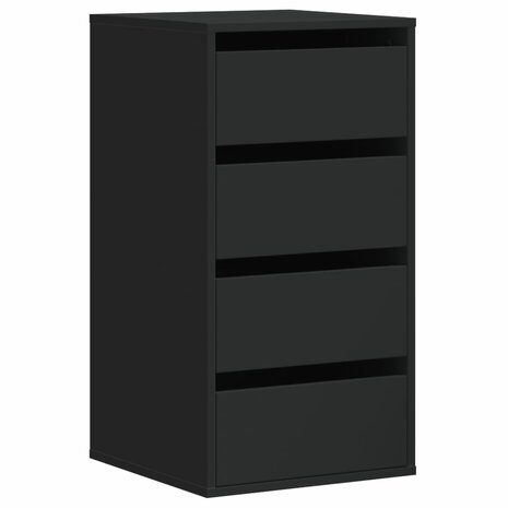 Ladekast 40x41x76 cm bewerkt hout zwart 2