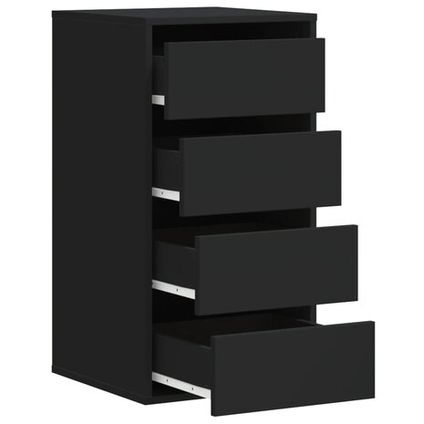 Ladekast 40x41x76 cm bewerkt hout zwart 5