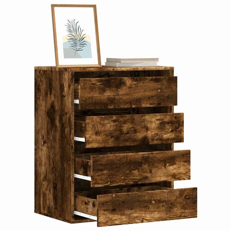 Ladekast 60x41x76 cm bewerkt hout gerookt eikenkleurig 1