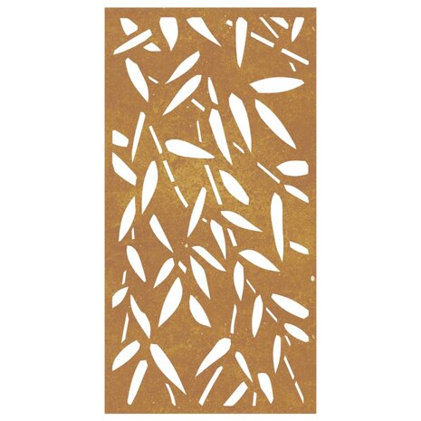 Wanddecoratie tuin bamboebladontwerp 105x55 cm cortenstaal 4