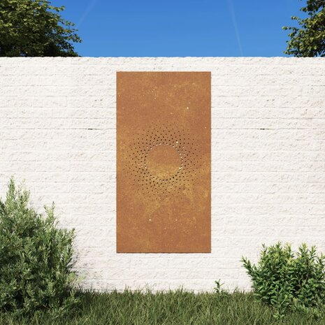 Wanddecoratie tuin zonontwerp 105x55 cm cortenstaal 1