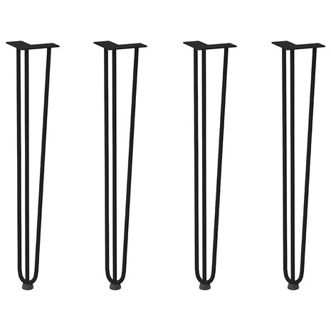 Haarspeld tafelpoten 4 st 72 cm massief staal zwart 2