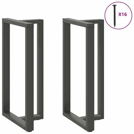 Bartafelpoten 2 st T-vormig 60x35x(110-111) cm staal antraciet 3