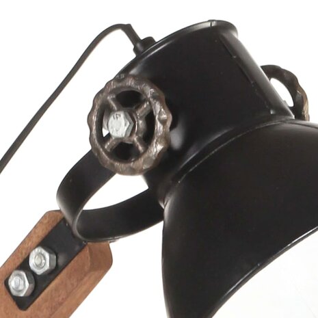 Bureaulamp industrieel rond E27 58x18x90 cm zwart 6