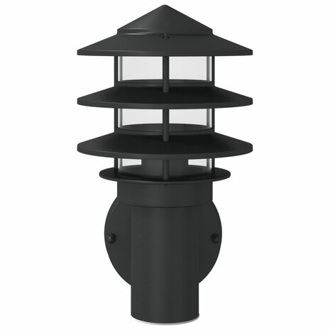 Buitenwandlamp roestvrij staal zwart 4