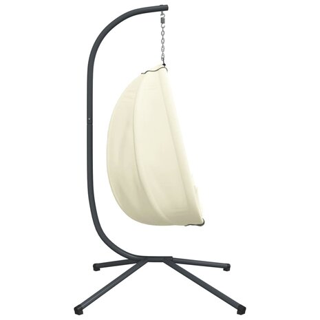 Hangstoel met standaard stof en staal beige 5