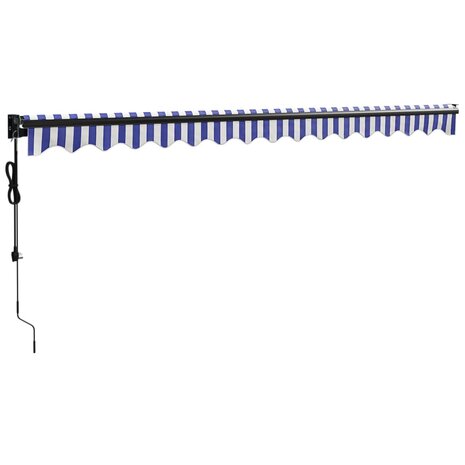 Luifel automatisch uitschuifbaar 4,5x3 m blauw en wit 6