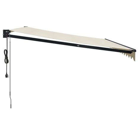 Luifel automatisch uitschuifbaar 4,5x3 m crèmekleurig 4